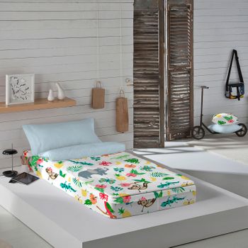 Saco Nórdico Con Relleno Jungle Exotic Costura Cama 90