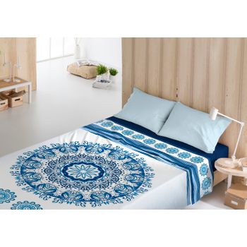 Juego De Sábanas Greek Indigo Costura Cama 135