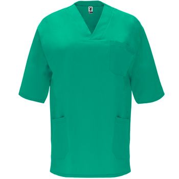 Casaca De Servicios Unisex De Manga Corta. Color Verde. Talla S.