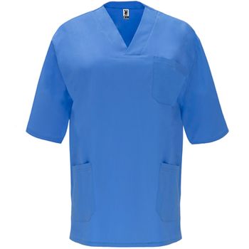 Casaca De Servicios Unisex De Manga Corta. Color Azul. Talla S