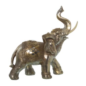 Figura Elefante Plata Y Dorado