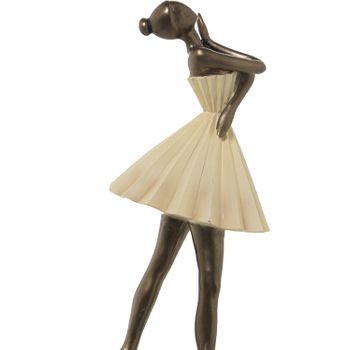 Figura Bailarina Crema Y Dorado