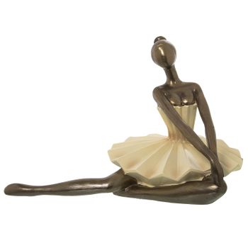 Figura Bailarina Crema Y Dorado