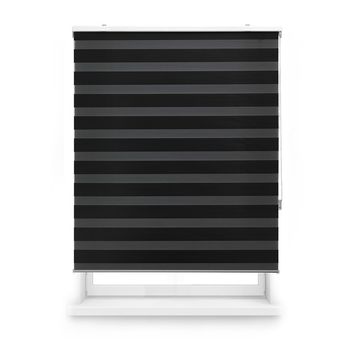 Cortina Oscurante Lisa Anillas Vipalia Rustica 140x255 Cm Negro con Ofertas  en Carrefour