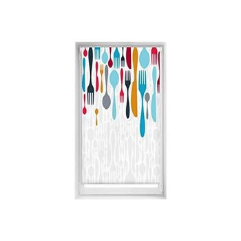 Estor Estampado Easyfix - Estor Sin Herramientas Tamaño 85x150 - Estor Sin Taladro Color Cubiertos | Blindecor