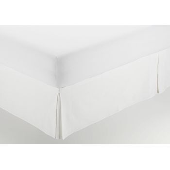 Cubrecanapé De Hilo Tintado Polialgodón Tipo Colcha Color Blanco Óptico Alto 35 Cm Para Cama De 90 Cm