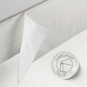 Cubrecanapé De Hilo Tintado Con Velcro Adhesivo Polialgodón Alto 35 Cm Color Blanco Óptico Para Cama De 105 Cm