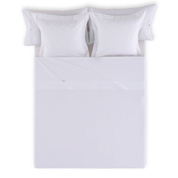 Sábana Encimera 100% Algodón De 200 Hilos Blanco Para Cama De 105 Cm