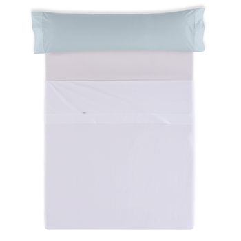 Pack De 2 Fundas De Almohada Polialgodón Color Azul Celeste 50 X 80 Cm  Cierre En Tapa Y Solapa