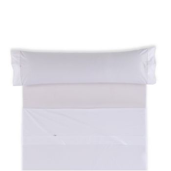 Pack De 2 Fundas De Almohada Polialgodón Color Blanco 50 X 80 Cm  Cierre En Tapa Y Solapa