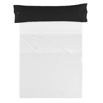 Pack De 2 Fundas De Almohada Polialgodón Color Negro 50 X 80 Cm  Cierre En Tapa Y Solapa