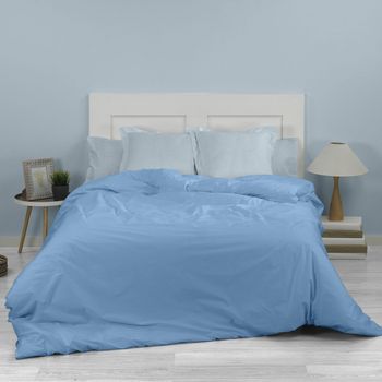 Funda Nórdica Lisa Polialgodón Color Azul Claro Para Cama De 105 Cm