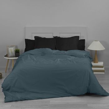 Funda Nórdica Lisa Polialgodón Color Gris Para Cama De 105 Cm