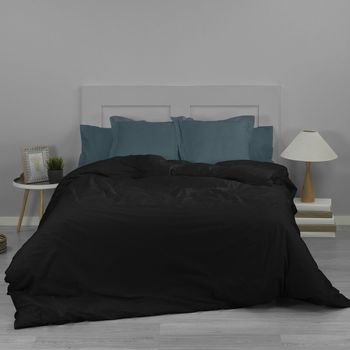 Funda Nórdica Lisa Polialgodón Color Negro Para Cama De 105 Cm