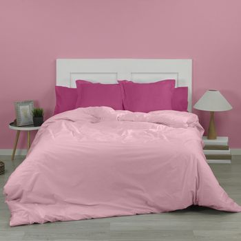 Funda Nórdica Lisa Polialgodón Color Rosa Para Cama De 90 Cm