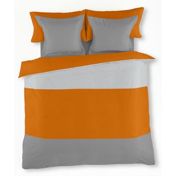 Juego De Funda Nórdica Alexandra House Living Gris Perla Ocre Cama De 105 3 Piezas