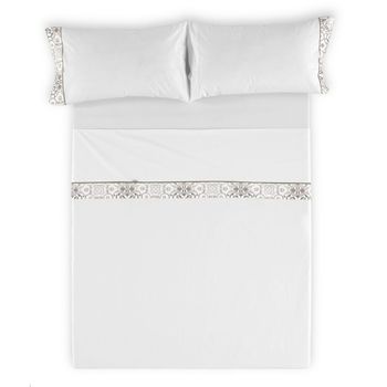 Juego De Sábanas Alexandra House Living Blanco Cama De 180 4 Piezas