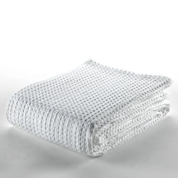 Pie De Cama Plaid Manta Multiusos 100% Algodón Banús Color Blanco 140x190 Cm