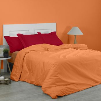 Funda Nórdica 100% Algodón De 144 Hilos Color Mango Para Cama De 90 Cm