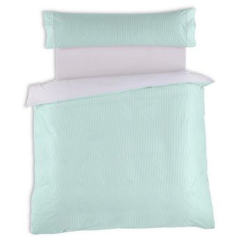 Conjunto De Funda Nórdica Y Funda De Almohada 100% Algodón Percal Greta Color Aqua Para Cama De 90 Cm