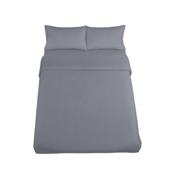 Juego De Funda Nórdica Alexandra House Living Qutun Gris Oscuro Cama De 105 3 Piezas