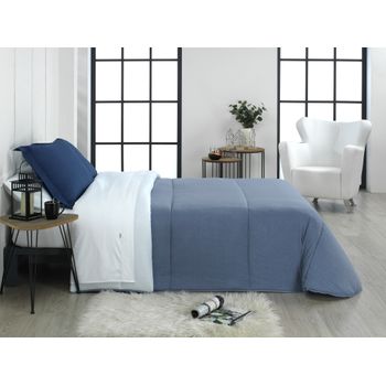 Edredón Liso Alba Relleno 250gr/m2 50% Algodón 50% Poliéster Cama 105 Cm Azul