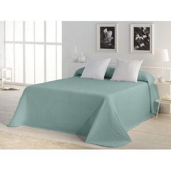 Colcha Tejida 100% Algodón Banús Color Aqua Para Cama De 105 Cm