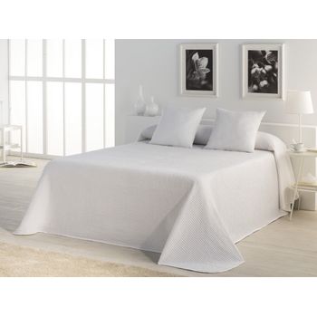 Colcha Tejida 100% Algodón Banús Color Blanco Para Cama De 105 Cm