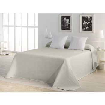 Colcha Tejida 100% Algodón Banús Color Crema Para Cama De 90 Cm