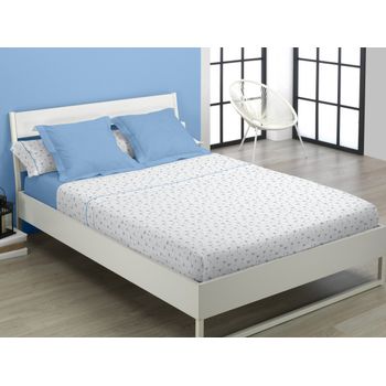 Juego De Sábanas 3 Piezas León Azul Cama De 90 Cm 144 Hilos