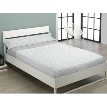 Juego De Sábanas 3 Piezas León Gris Cama De 105 Cm 144 Hilos