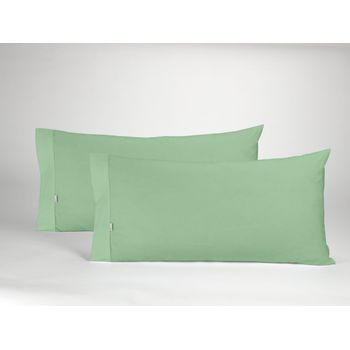 Pack De 2 Fundas De Almohada Polialgodón Color Verde Albahaca 45 X 85 Cm