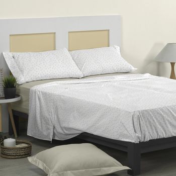 Juego De Sábanas Azul Cama 160x190/200 Cm Don Descanso Gea con Ofertas en  Carrefour