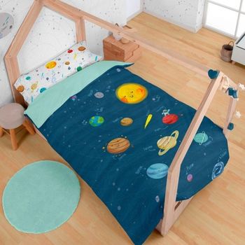 Dúo De Funda Nórdica Y Funda De Almohada Infantil Space Polialgodón De 144 Hilos Para Cama De 105