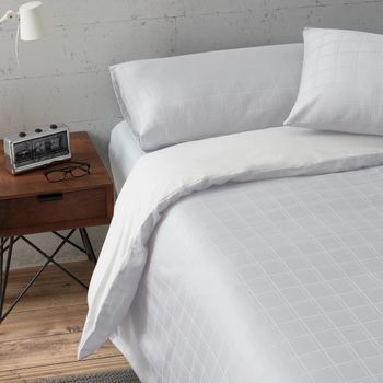 Conjunto De Funda Nórdica Y Funda De Almohada 100% Algodón Percal Sophia Color Blanco Para Cama De 135 Cm