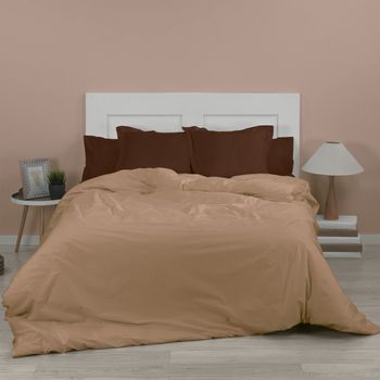 Funda Nórdica Lisa Polialgodón Color Arena Para Cama De 90 Cm