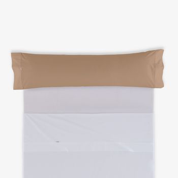 Pack De 2 Fundas De Almohada Polialgodón Color Arena 50 X 80 Cm  Cierre En Tapa Y Solapa