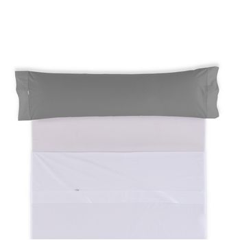 Pack De 2 Fundas De Almohada Polialgodón Color Titanio 50 X 80 Cm  Cierre En Tapa Y Solapa