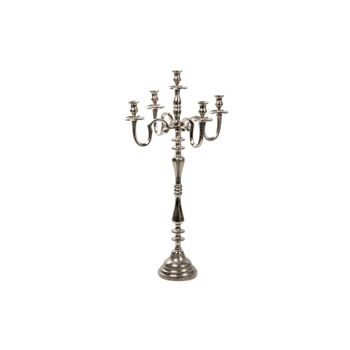 Candelabro 5 Brazos Rough Nickel 50x50x94 Cm