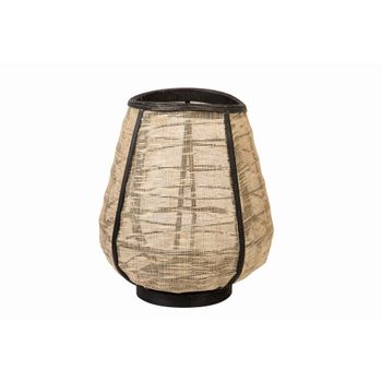 Farol Bambu-lino Natural-negro 33x33x39,5 Cm