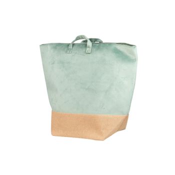 Cesto Ropa Velvet/yute Verde 30x30x50 Cm