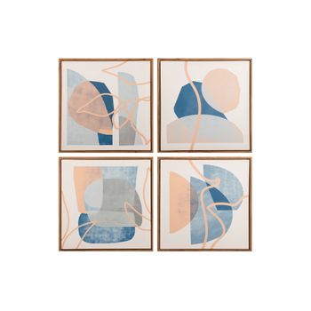 Set 4 Cuadros Abstractos Impresion 40x2,8x40 Cm