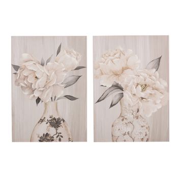 Set 2 Lienzos Jarron Con Flores 50x3x70 Cm