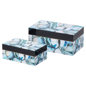 Set 2 Cajas Mineral 25x15x11/20x12x8 Cm