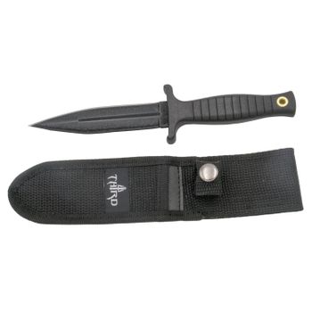 Cuchillo Botero Third H0062s Con Hoja De Acero 420 De 12 Cm Con Sierra En La Parte Superior, Mango De Abs Negro, Funda De Nylon