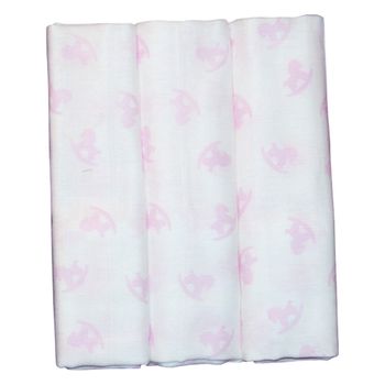 Gasas Estampadas Caballito Pack 3 Unidades Rosa