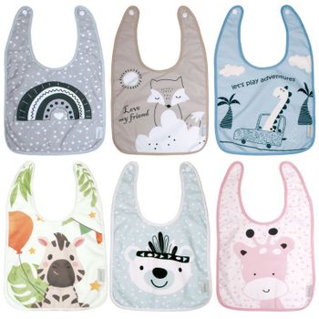 Baberos Estampados Set 6 Grande Pekebaby