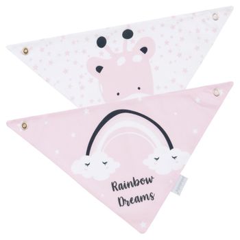 Set 2 Bandanas Rainbow Dreams Rosa Pekebaby