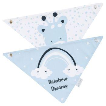 Set 2 Bandanas Rainbow Dreams Azul Pekebaby