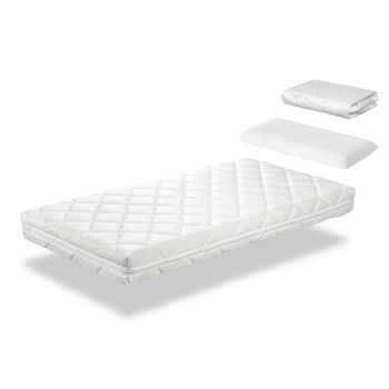 Pack Colchon 80x200 Caramel Cama Infantil Altura 11 Cm + 1 Almohada Viscoelastica 80x35 + 1 Protector Colchon 80x200